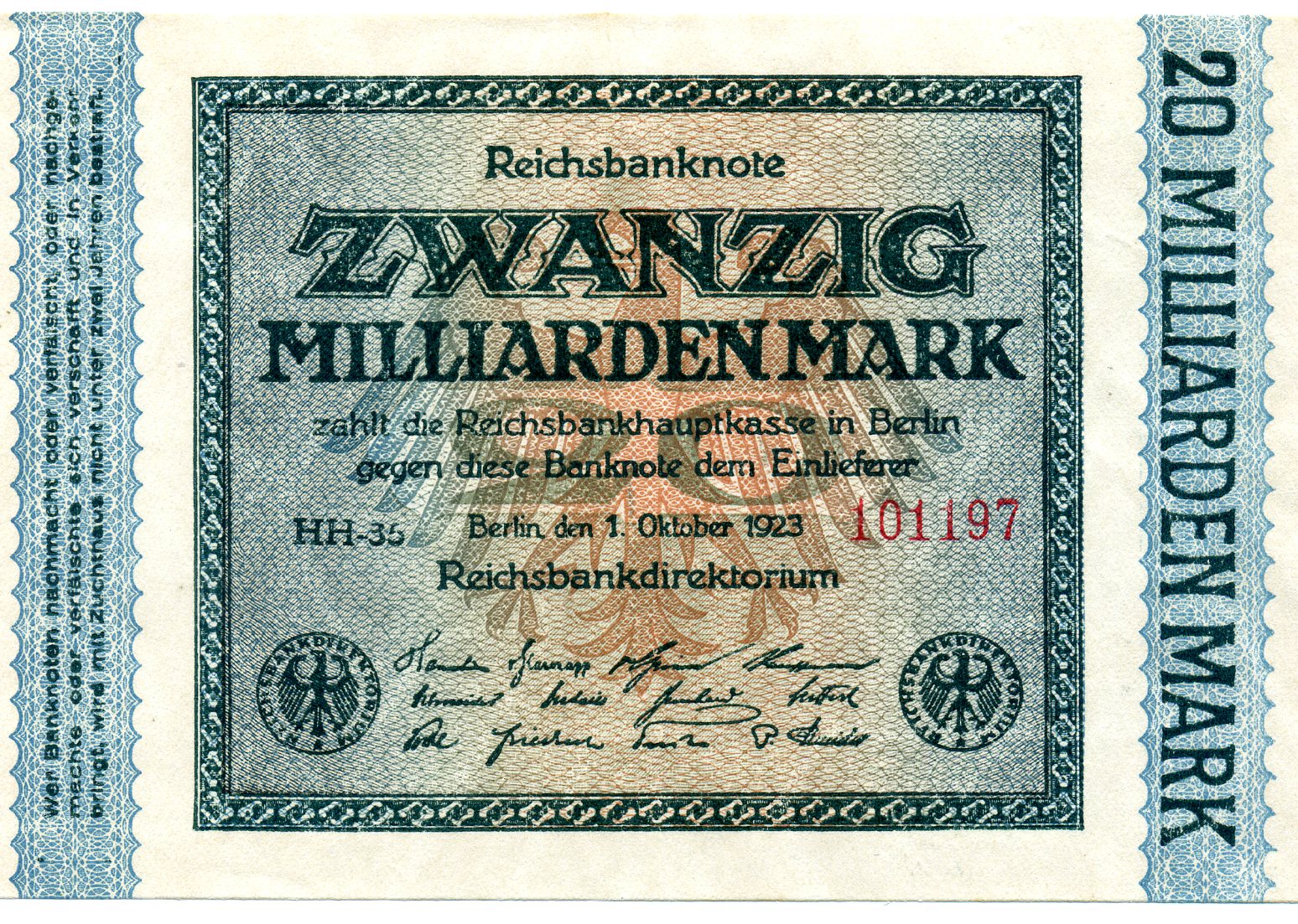 20 миллиардов марок 1 октября 1923 года. Реферат Рефератович.