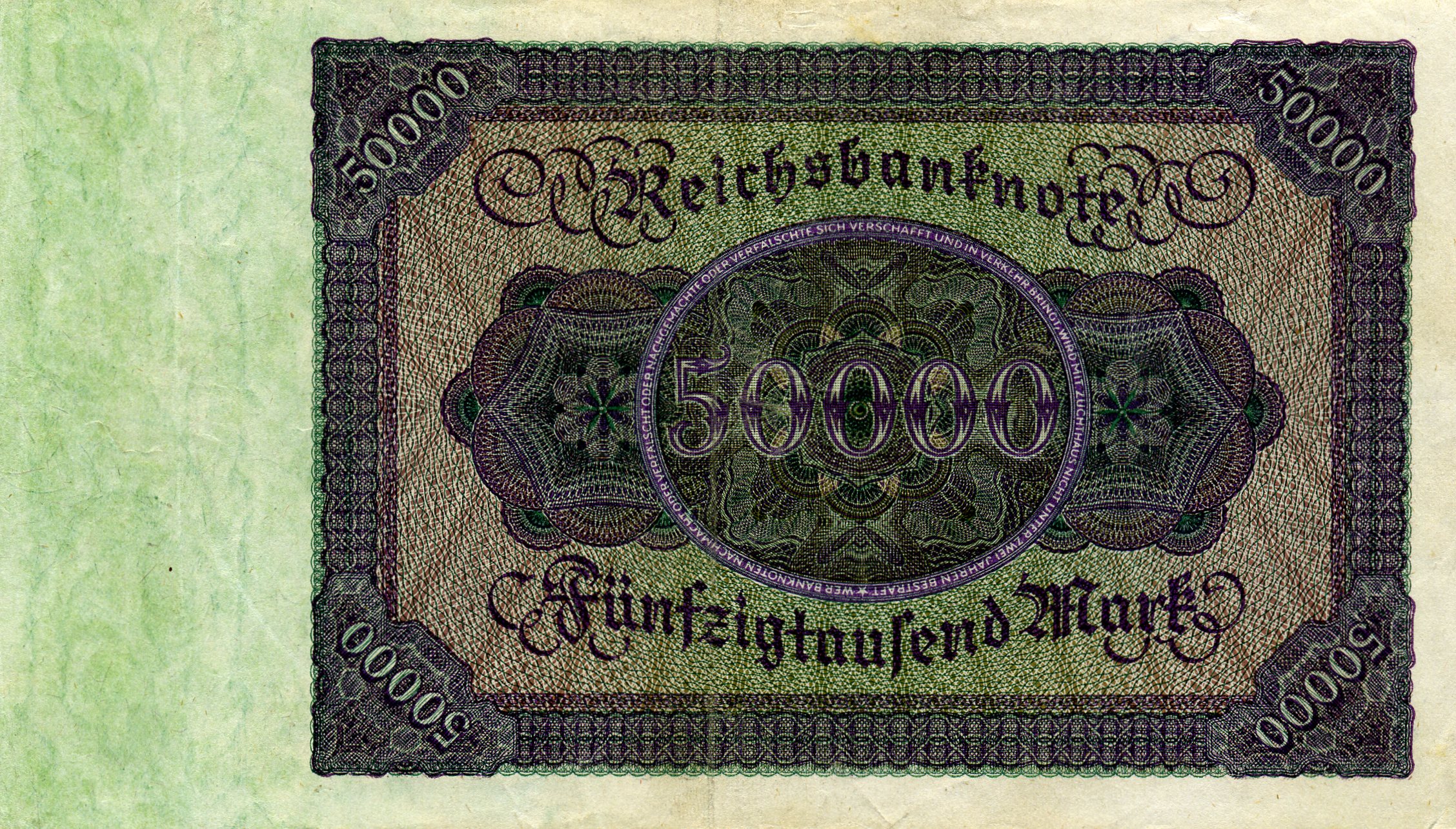 50000 марок 19 ноября 1922 года. Реверс. Реферат Рефератович.